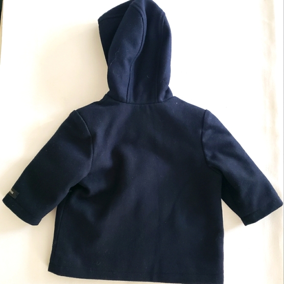 Navy Blue Double Breasted Wool Pea Coat - Picture 2 of 7